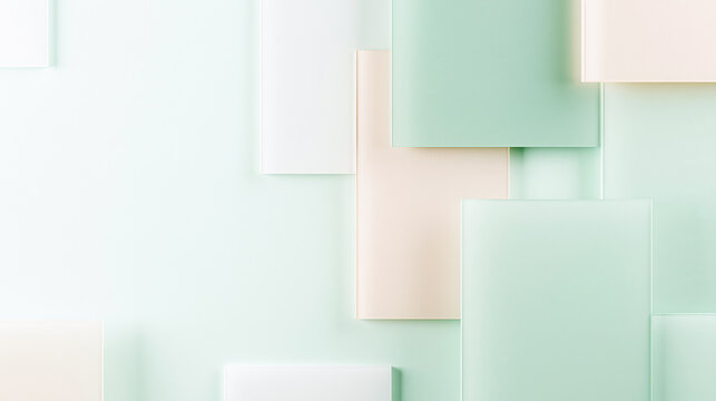 Abstract Pastel Geometric Background with Overlapping Rectangular Panels