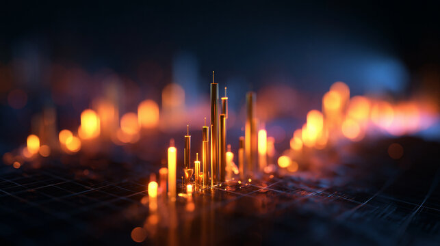 Stock Market Candlestick Chart 3D Data Visualization