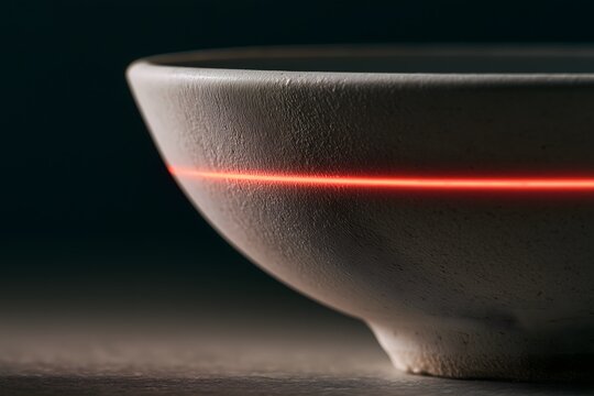 Macro fine art photograph of white porcelain Joseon ceramic bottom ring