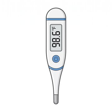 Digital medical thermometer vector illustration isolated on white background, healthcare temperature measurement equipment