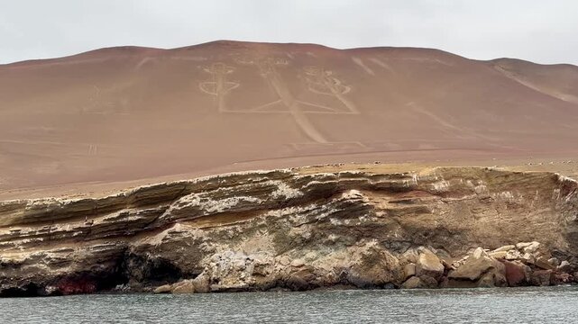 Paracas Candelabra Geoglyph Overlooking the Pacific Coast in Peru
