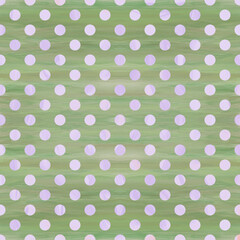 Artistic Oil Painting Polka Dot Seamless Pattern, Textured Hand Drawn Dots on Matcha Green Background for Textile © oanh