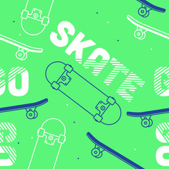 Cute skateboard pattern background vector design © rupa