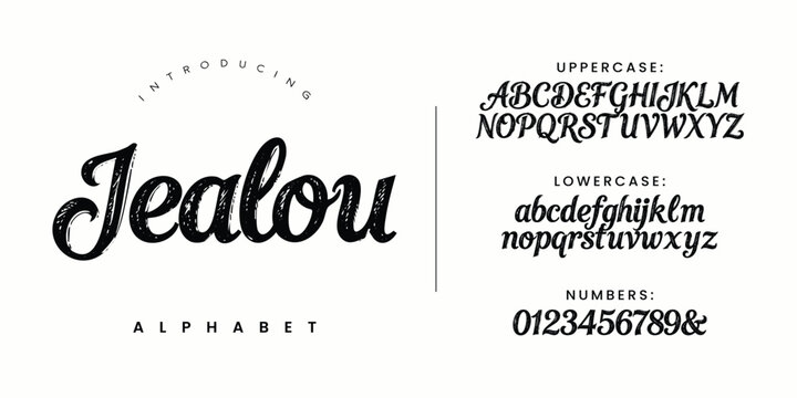 Jealou artistic rough brush script font for expressive poster and cover design