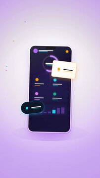 Floating Mobile Phone Showing Gamified Online Education Interface with Learning Progress Ring