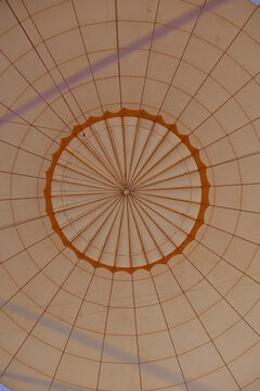 top view of a baloon from inside