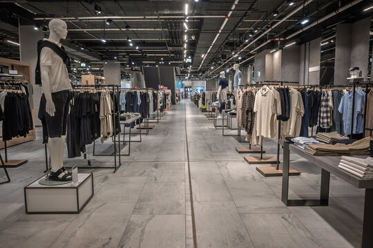 Modern Fashion Clothing Store Interior.