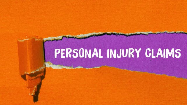 Personal injury claims message writing on ripped torn paper background