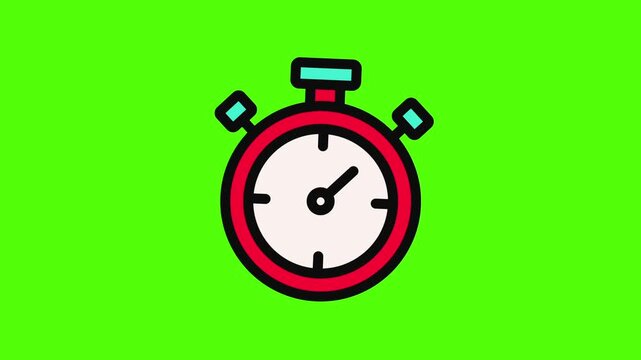 Animated stopwatch timer icon for time management productivity and countdown concept 4k animation video