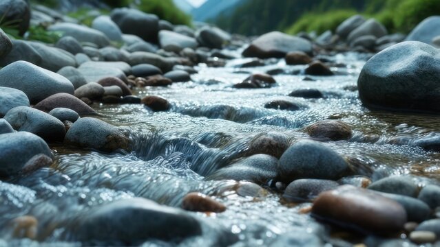 Mountain stream flowing over rocks (1)