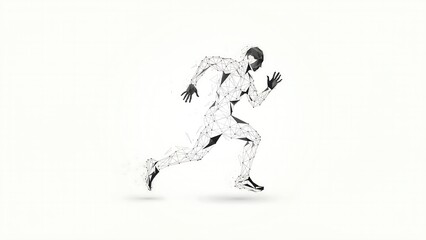 Fototapeta premium Athlete running at full speed showcases power and motion.