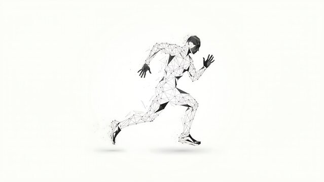 Athlete running at full speed showcases power and motion.