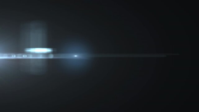 Bright Lens Flare Flash On Alpha Channel. Cinematic Transition Effect. Horizontal Light Streak. Flare Burst.