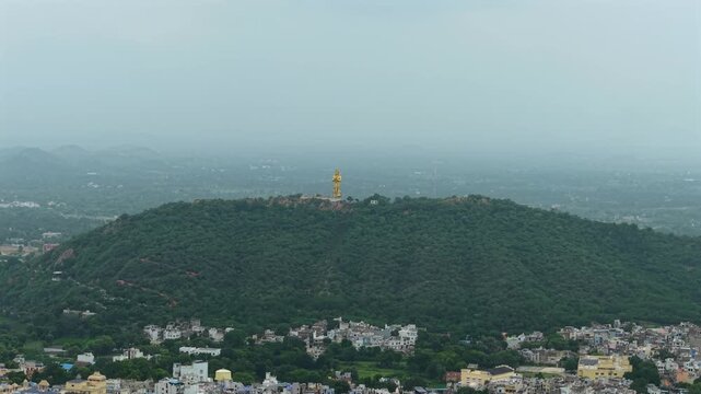 Aerial View of Shri Ji Ke Hanumanji Statue Nathdwara Rajasthan India