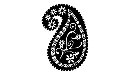 Detailed black paisley pattern with floral texture, intricate dots and ornamental elements creating a luxury decorative motif for textiles, jewelry, prints and creative projects. © Kevin