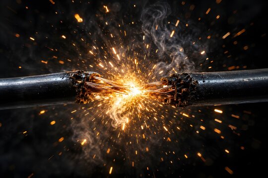 Electrical short circuit sparking wire