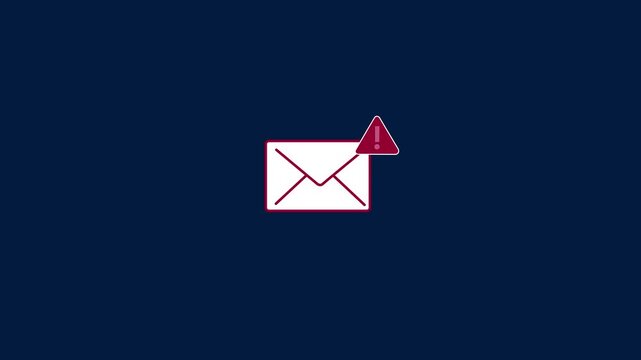 Suspicious Email Link Detected, Cybersecurity Warning, digital warning interface, phishing email and a suspicious link detection alert.4k motion graphic animation.