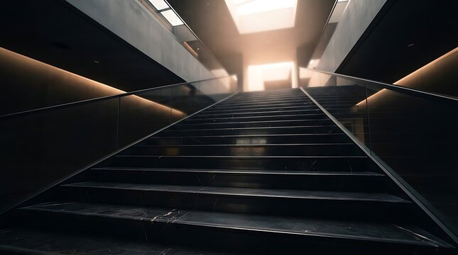 Grand Marble Staircase in a Modern Court Hall for Constitution Day