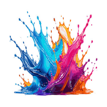 colorful paint splashes