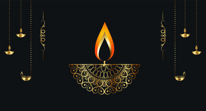 Happy Diwali indian fetival of lights celebration Indian Traditional card background. Diwali celebration vector illustration design