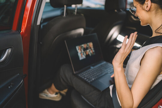Online conference in parked vehicle