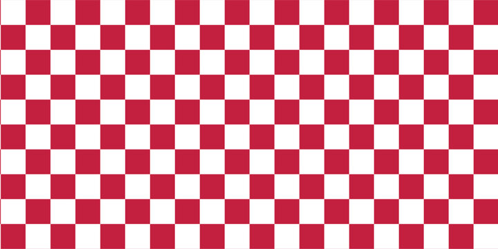 seamless repeating pattern with hand drawn checkerboard in red and white. Christmas red checker