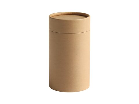 Kraft paper cylinder box mockup for cosmetic or tea packaging