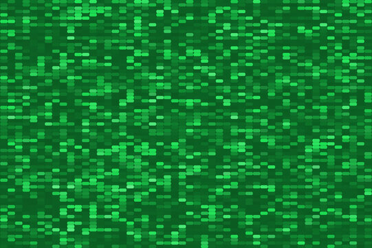 Close-up view of green pixelated texture pattern
