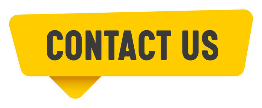 contact us sign. contact us yellow sticker isolated on transparent background