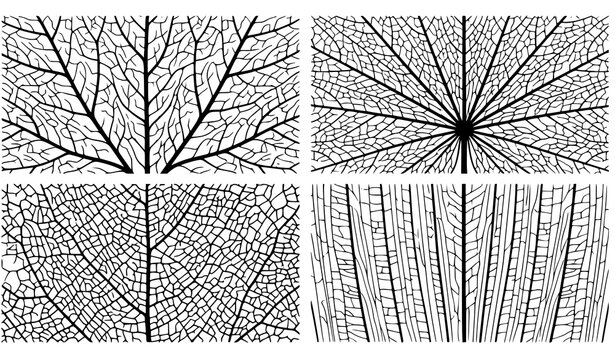 Leaf Skeleton Plant Cell Vein Abstract Vector Texture Collection