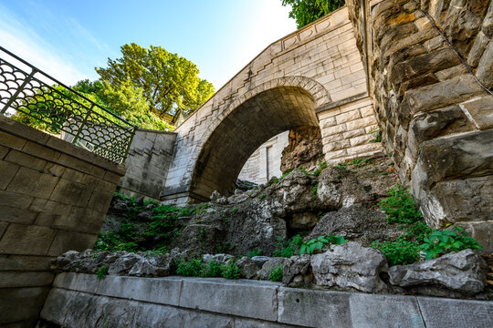 Carlo Goldoni square with Steps in trieste just below the san giusto park. Giants' Stairway in Trieste