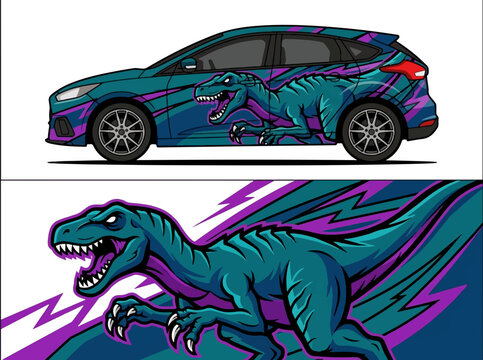 Dinosaur Car Wrap Artwork