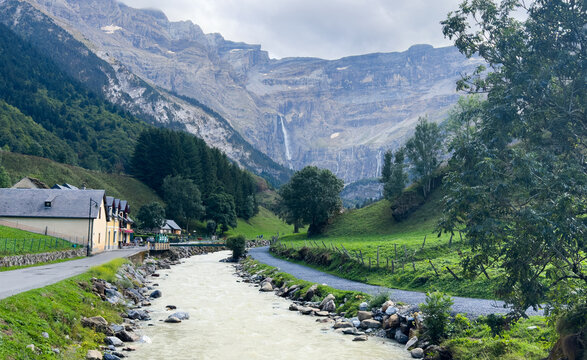 cirque de gavarnie landscape in the french pyrenees 