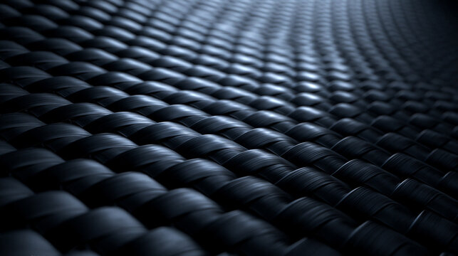 Close-Up of Black Woven Carbon Fiber Texture