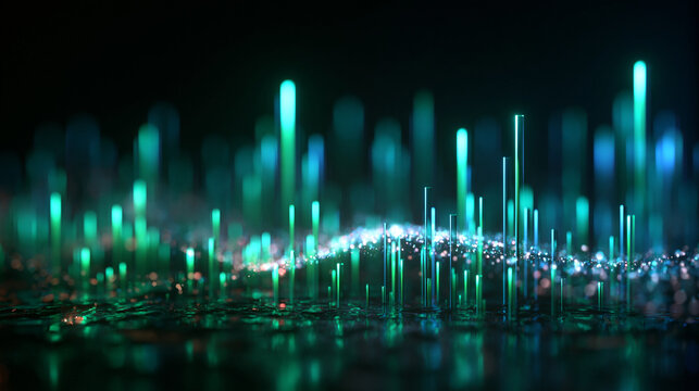 Abstract Glowing Big Data Wave Technology Background