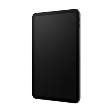 Modern black smartphone with blank screen isolated on transparent background for digital design