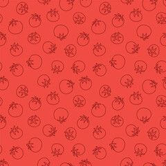 Fototapeta premium vegetable seamless pattern with tomatoes, great for fabric, packaging and stationery - vector illustration