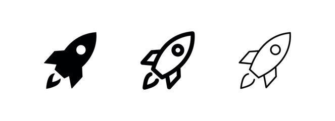 Fototapeta premium Space rocket startup launch icon