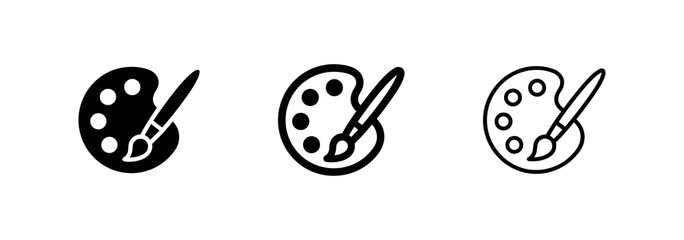 Artist palette and paint brush creativity icons © liubomir118809