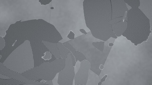 Pearlite Lamellae Fans Spreading Through Steel Grains, Metallography Seamless Loop in deep gray tones
