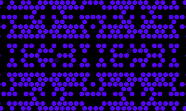 Seamless vibrant purple dot matrix pattern featuring complex symmetrical geometric mosaic grids on a black background