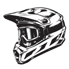 Fototapeta premium Aggressive Motocross Helmet and Goggles for Extreme Sports Protective Gear for Thrill-Seeking Riders and Off-Road Adventures