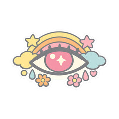 Fototapeta premium PNG Colorful whimsical eye illustration
