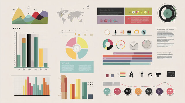  A collection of infographic elements for professional use in reports, business, and marketing.
