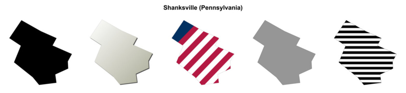 Shanksville (Pennsylvania) blank outline map set