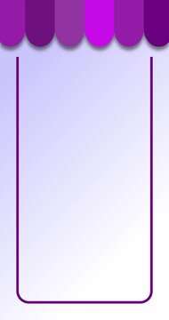 Animated purple shop awning transition template for social media