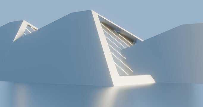 3d rendering architecture background building geometric shape