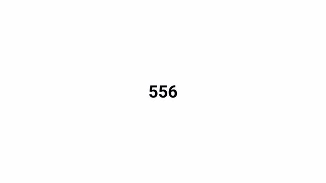 Number counter animation from 0 to 1,000 on transparent background, Animated counting numbers count up to one thousand for likes, views & amount concepts.
