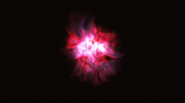 Glowing red nebula cloud expands across deep void in a fluid 3D animation formatted for university geography, atmosphere, and astronomy lectures