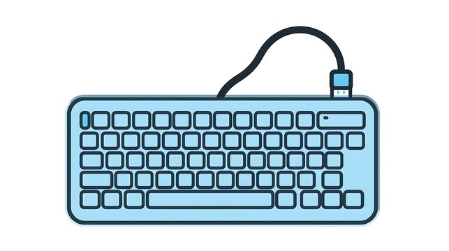 computer keyboard isolated on white